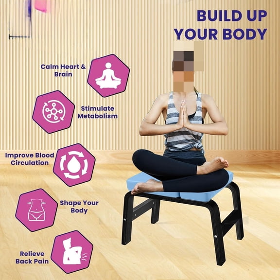 Flex Head Stand Bench - Yoga Inversion Stool for Safe Handstands, Strength Training, and Yoga Poses - 300 lb Capacity, Solid Frame with no Assembly Needed. Includes Nesting Cushion