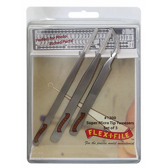Flex-I-File 1200 Super Micro Tip Tweezers Set (3pk)