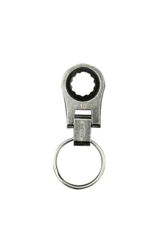 Flex Palm Ratcheting Wrench - Silver - 10 mm - Key Chain - Compact Design