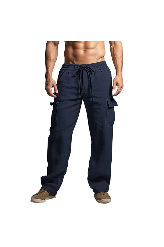 Flex Pants For Men, Casual Insulated Pants Relaxed Fit Lined Pants Pantalones Para Fleece Lined Pants Men's Stretch Cargo Pants Winter Cargo Pants Men Pantalones L Blue