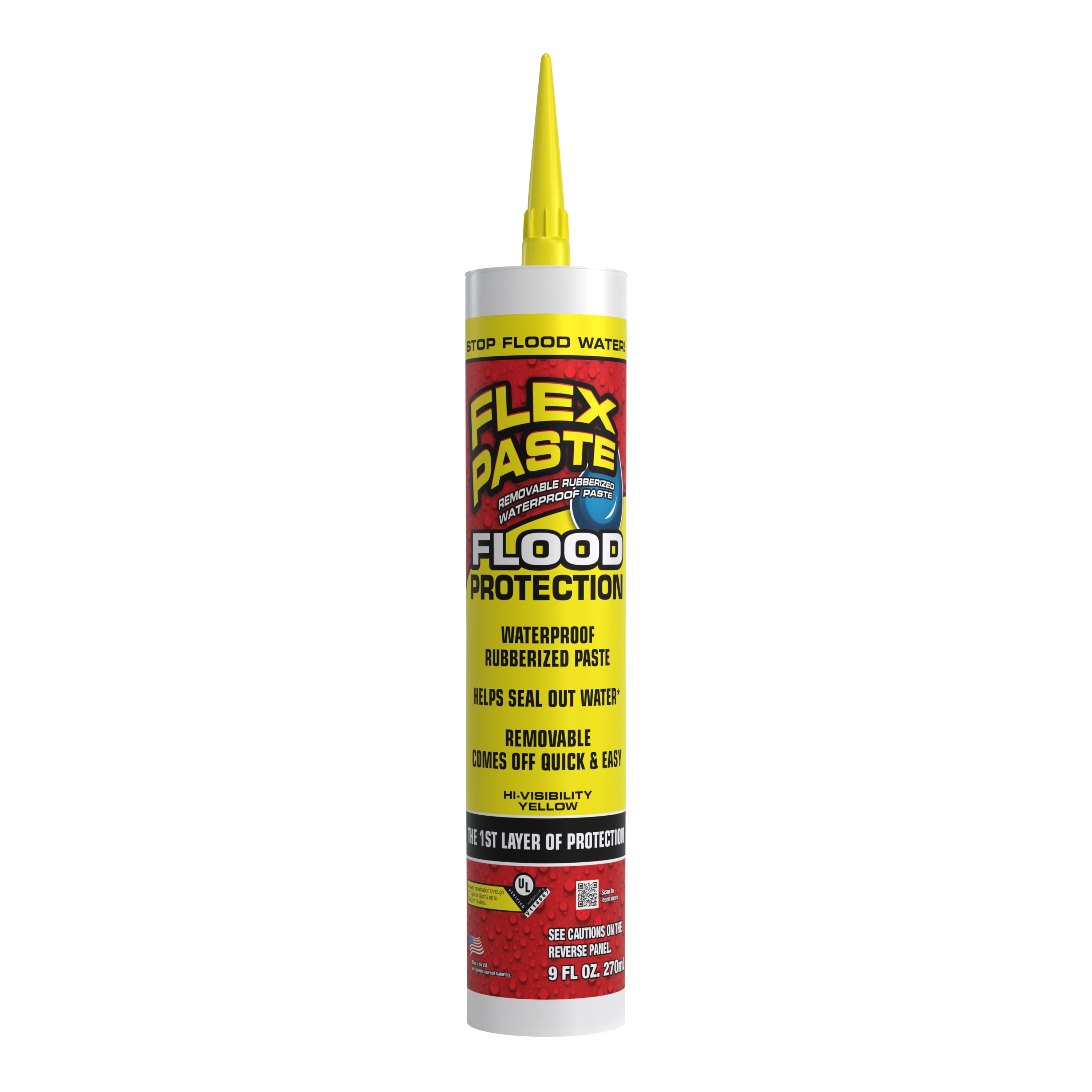 Flex Paste Flood Protection, Waterproof Rubberized Sealant, 9 fl oz, Cartridge