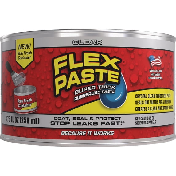 4-pack Flex Seal Flex Paste Waterproof Paintable Putty - Spackle Sealant - Clear, Half-Quart, 4 Pack — Interior & Exterior Use, Professional Finish