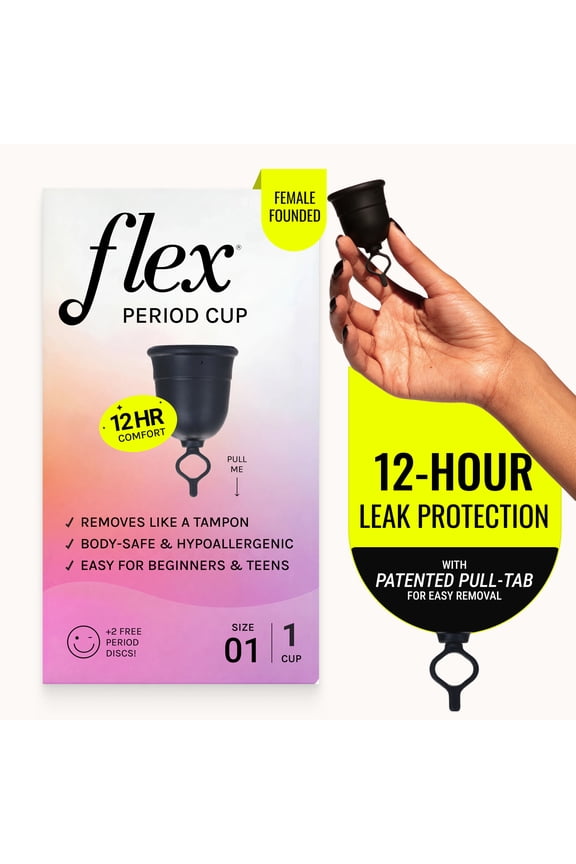 Reusable Period Cup, Removes Like a Tampon, Non-toxic, 12-Hour Wear, Size 01, 1 Count