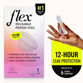 Flex Reusable Period Disc, Zero-Waste Menstrual Disc, Body-Safe & Non-Toxic, 12-Hour Wear, 1 Count