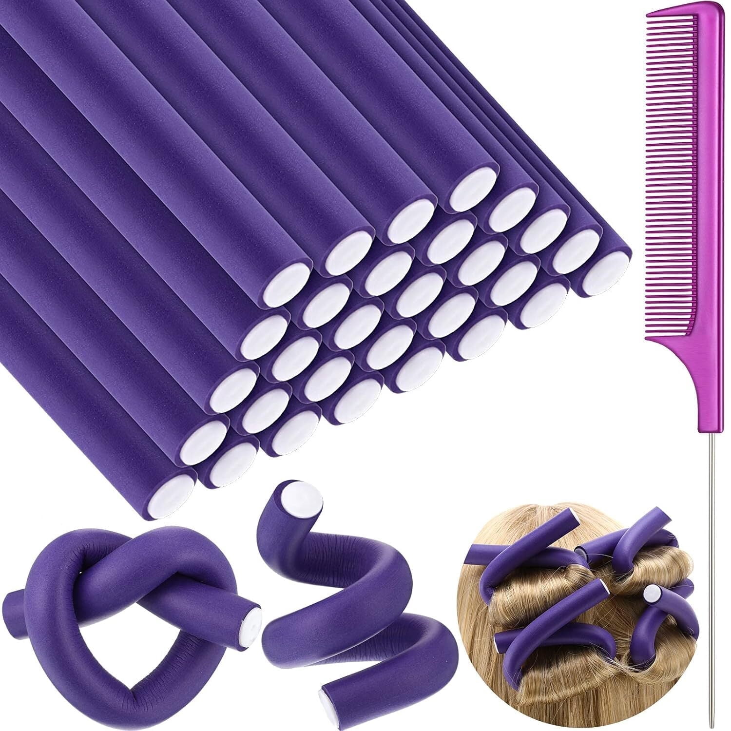 Flex Rods Vs Curing Rods Flex Rods for Hair,30 Pcs Hair Curling Rods,0.79