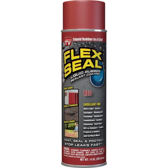 Flex Seal, 14 oz, 2-Pack, Red, Stop Leaks Instantly, Waterproof Rubber Spray On Sealant Coating, Perfect for Gutters, Wood, RV, Campers, Roof Repair, Skylights, Windows, and More