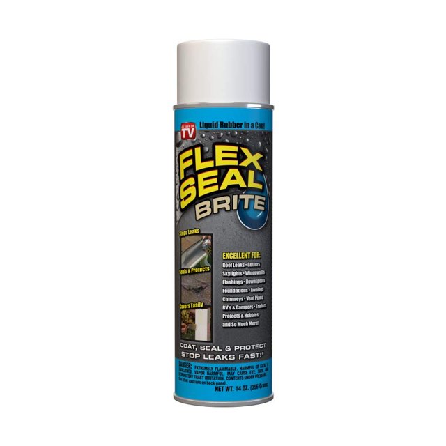 Flex Seal, 14 oz, Brite, Stop Leaks Instantly, Waterproof Rubber Spray
