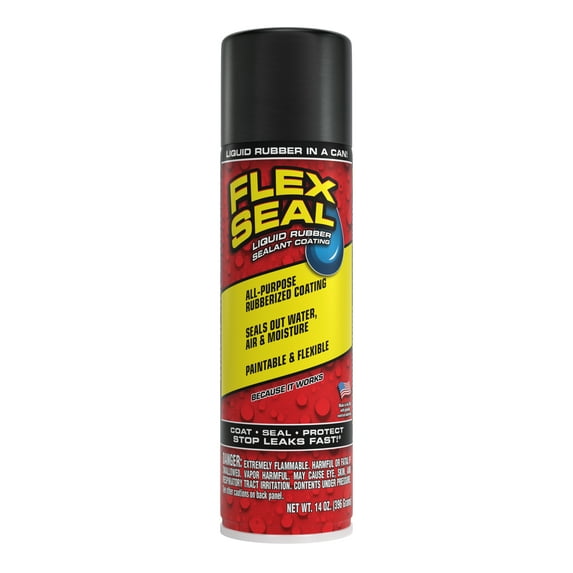 Flex Seal Aerosol Liquid Rubber Sealant Coating, 14 oz, Black