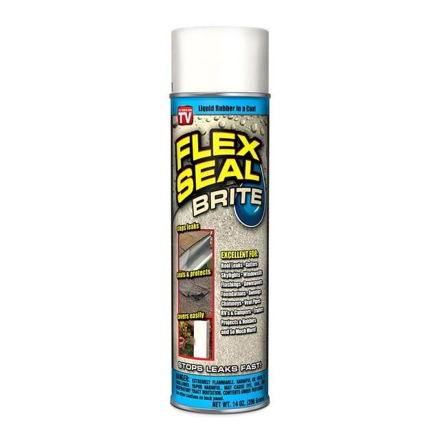 Flex Seal Aerosol Liquid Rubber Sealant Coating, 14 oz, Brite
