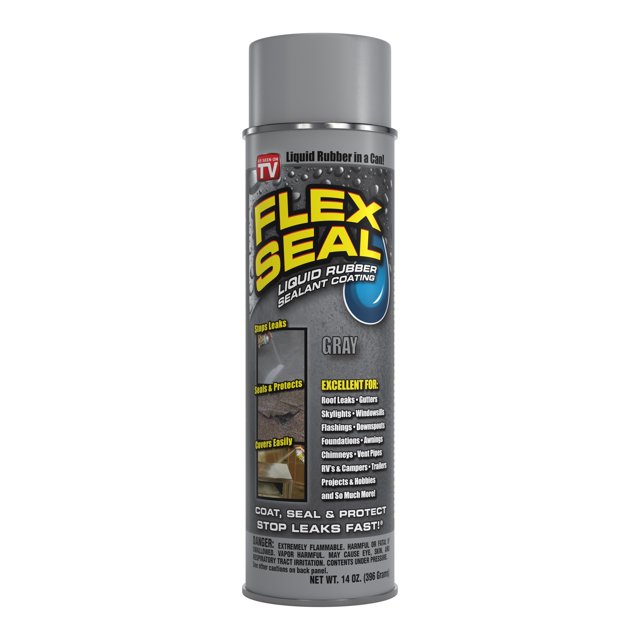 Flex Seal Aerosol Liquid Rubber Sealant Coating, 14 oz, Gray
