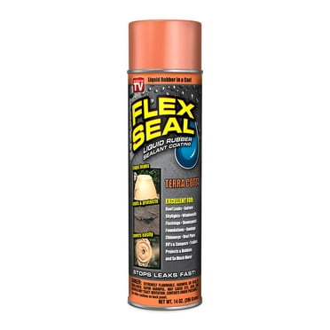 Flex Seal Aerosol Liquid Rubber Sealant Coating, 14 oz, Terra Cotta