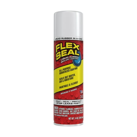 Flex Seal Aerosol Liquid Rubber Sealant Coating, White, 14 oz