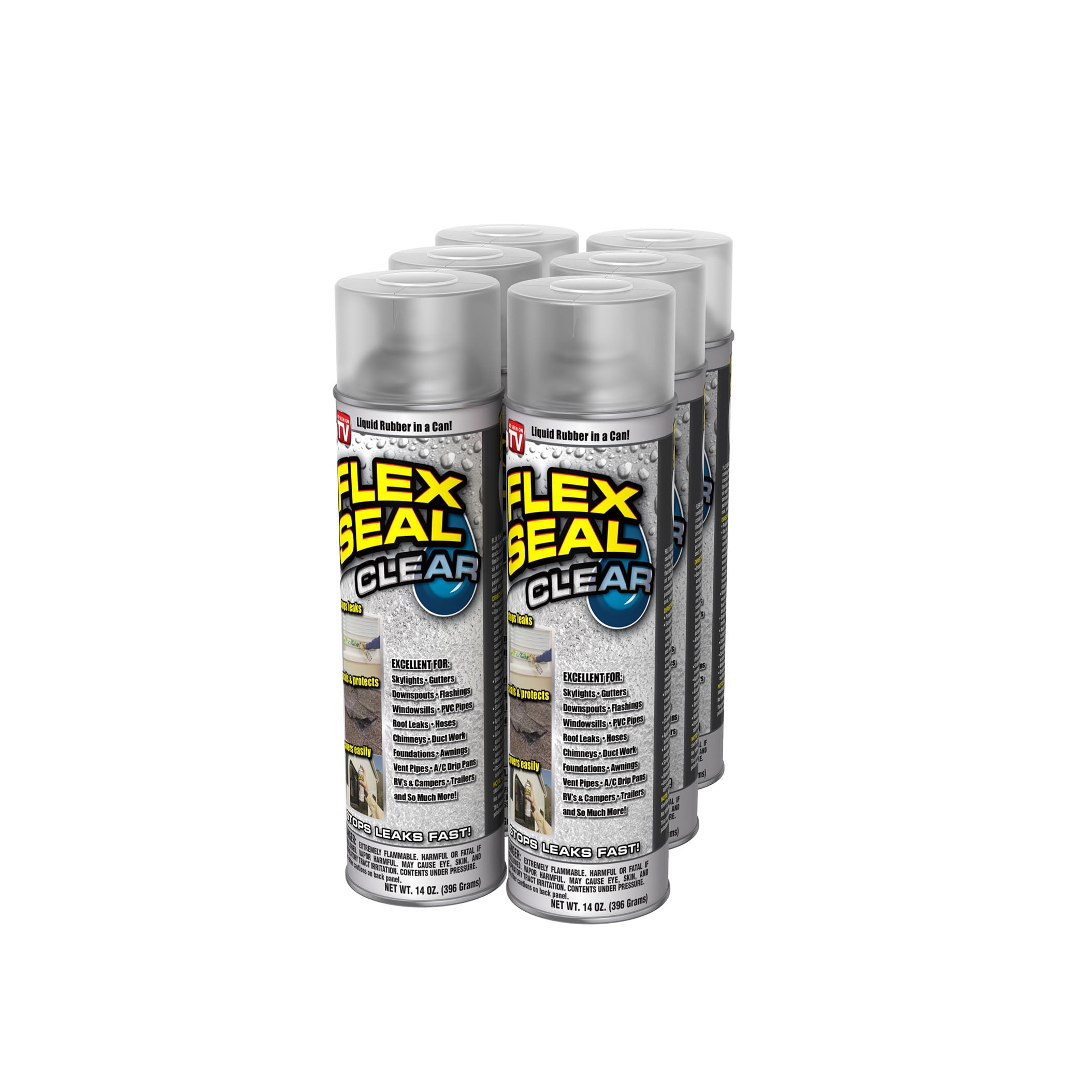 Flex Seal Aerosol Liquid Rubber Sealant Coating, Contractor 6 Pack, 14