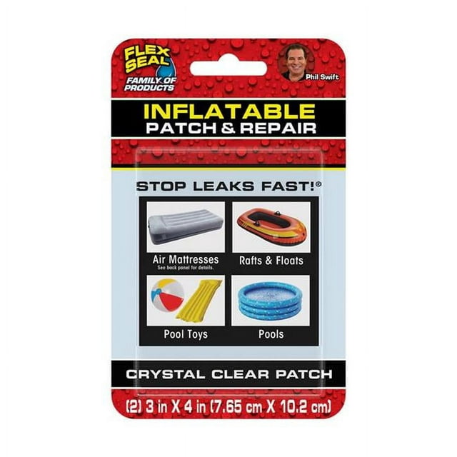 Flex Seal Family  3 x 4 in. Fast Inflatable Patch & Repair Kit, Clear - Pack of 2