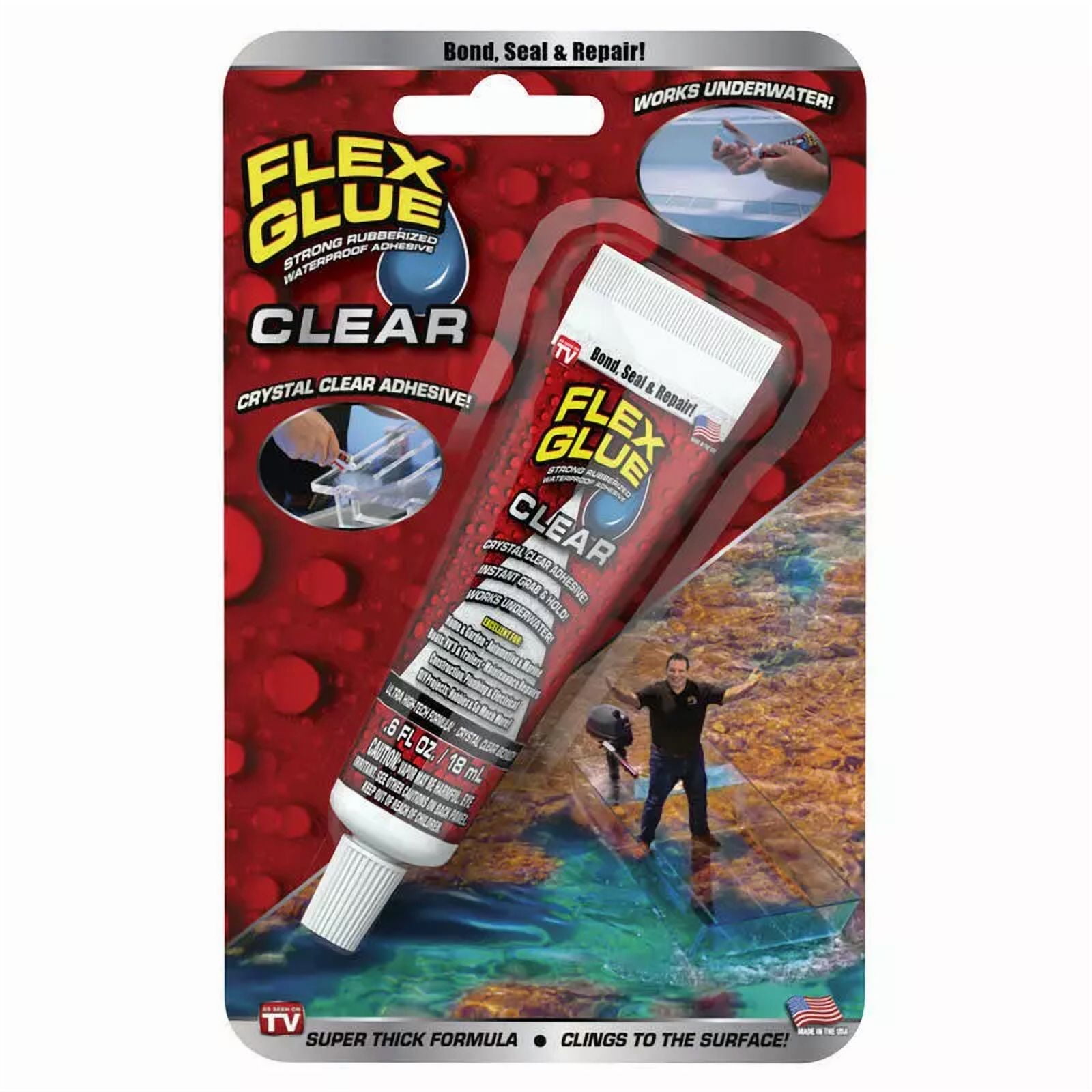 Flex Seal Family Of Products Clear Rubberized Waterproof Adhesive 0.6 Oz