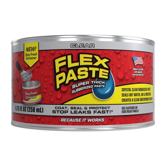 Flex Seal Flex Paste Putty Spackle Sealant - Waterproof, Paintable, UV Resistant - Clear, Half-Quart