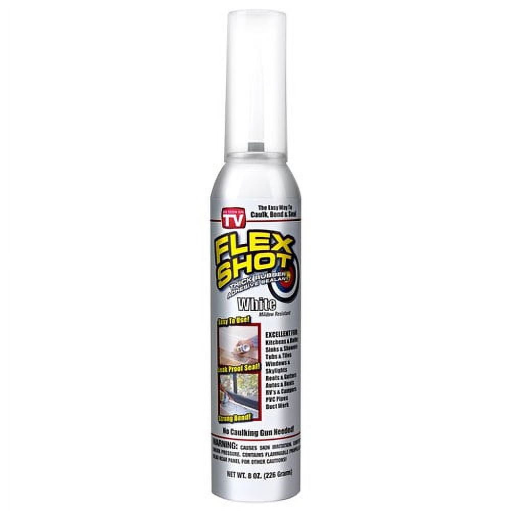 Flex Shot Rubber Adhesive Sealant Caulk, 8 oz, Black