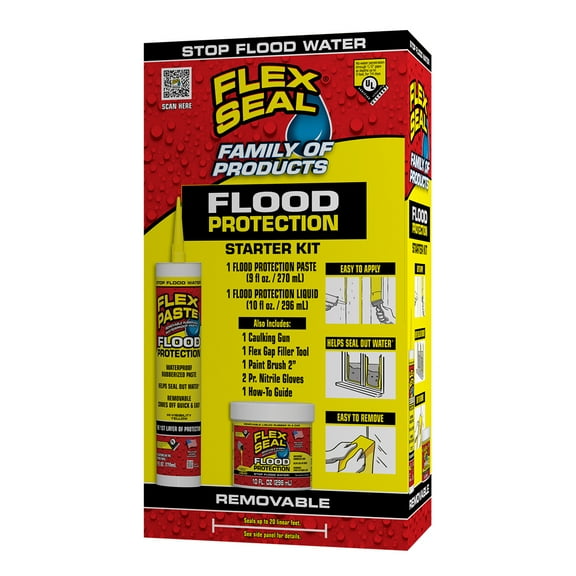Flex Seal Flood Protection Starter Kit Flood Protection Barrier Kit Flood Protection Paste and Liquid Plus Application Tools