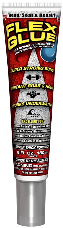 Flex Seal GFSTANR06 Flex Glue, White, 6 oz Tube