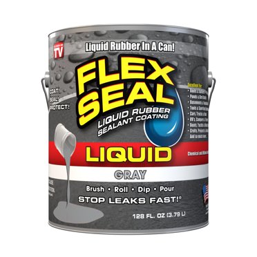 Flex Seal Liquid Rubber Sealant Coating, 1 Gallon, Gray