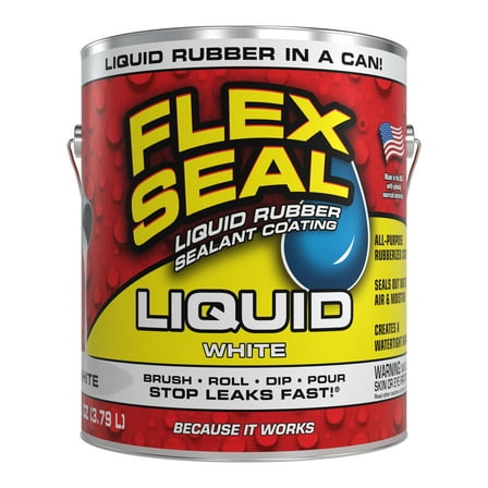 Flex Seal Liquid Rubber Sealant Coating, 1 Gallon, White