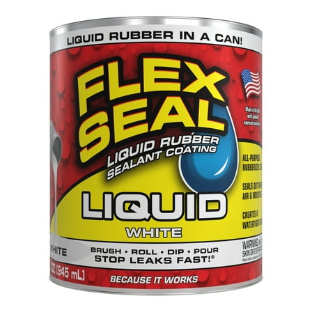 Flex Seal Liquid Rubber Sealant Coating, 32 oz, White