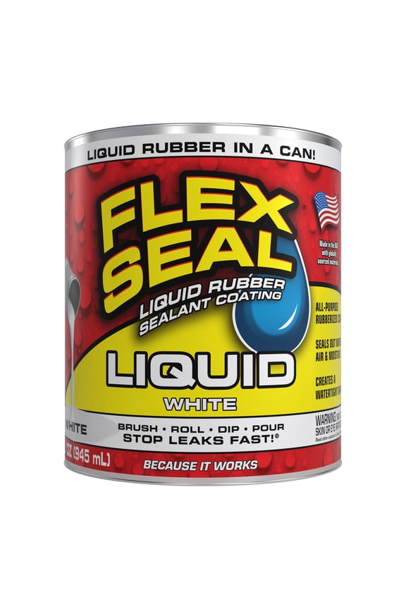 Liquid Rubber Sealant Coating, White, 32 oz