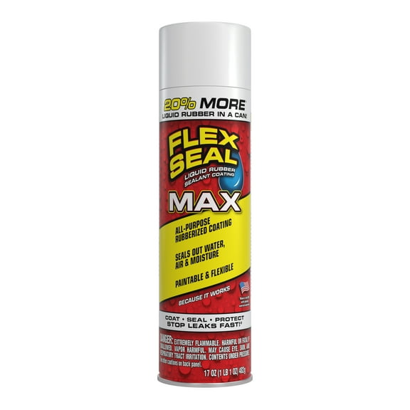 Flex Seal MAX Aerosol Liquid Rubber Sealant Coating, 17 oz, White