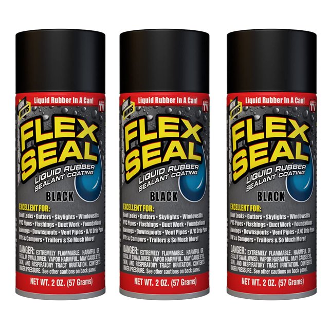 Flex Seal Mini, 3Pack, Black, Stop Leaks Instantly, Waterproof Rubber