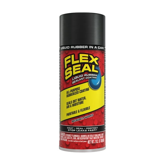 Flex Seal Mini Aerosol Liquid Rubber Sealant Coating, 2 oz, Black