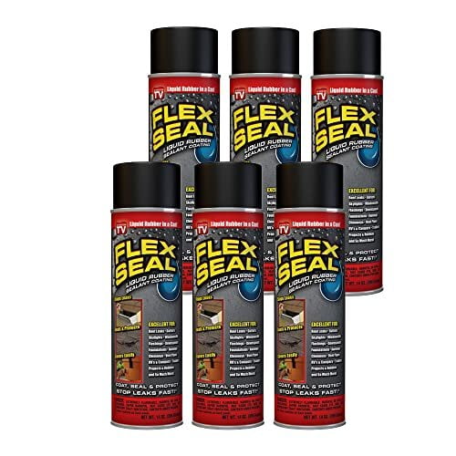 Flex Seal Spray Rubber Sealant Coating, 14-oz, Black 6 Pack