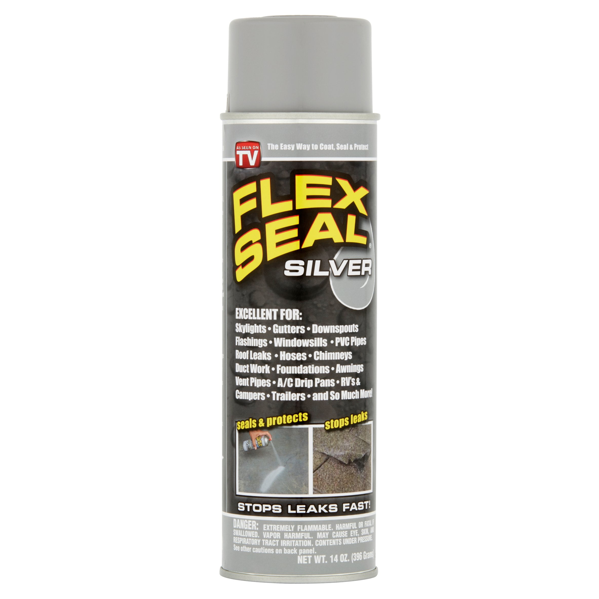 Flex Seal Spray Rubber Sealant Coating, 14-oz, Silver 