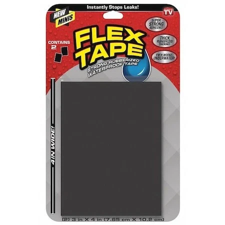 Flex Seal Tfsblkmini Flex Tape,2 Cu Ft,Rubber Base,Black,Pk2