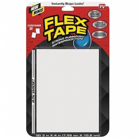 Flex Seal Tfswhtmini Flex Tape,2 Cu Ft,Rubber Base,White,Pk2