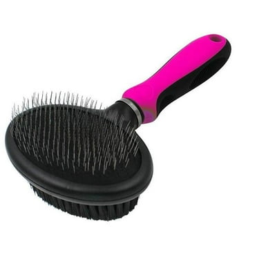 Flex Series 2-in-1 Dual-Sided Slicker & Bristle Grooming Pet Brush, Pink - One Size