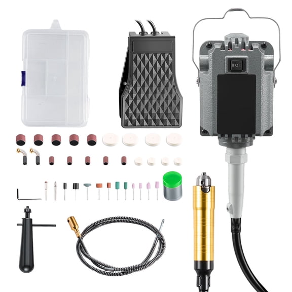 Flex Shaft Grinder, 1000W 30000RPM Electric Flex Shaft Rotary Tool, Foot-Pedal C