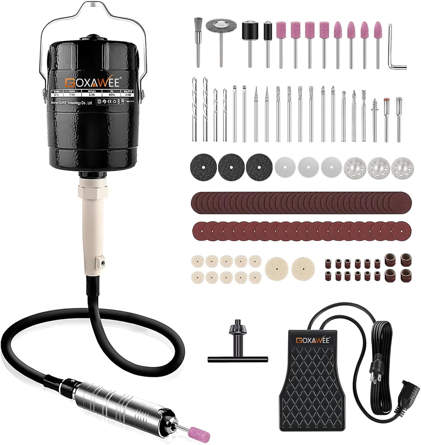 Flex Shaft Grinder Rotary Tool, GOXAWEE Hanging Grinding Machine with 3