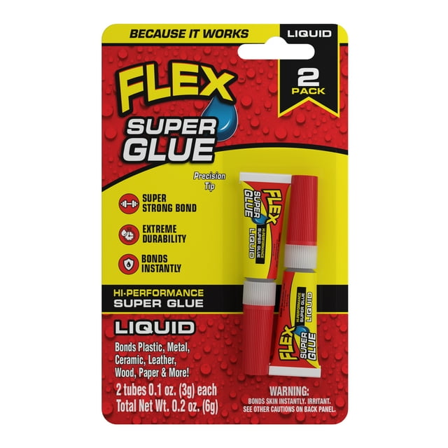 Flex Super Glue High Performance Super Strong Bond Liquid Glue, 3g, 2