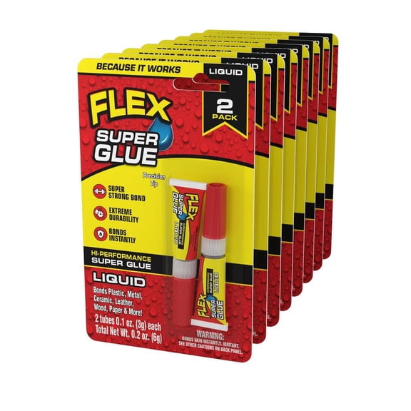 Flex Super Glue Liquid 2-Piece 3g (8-Pack)