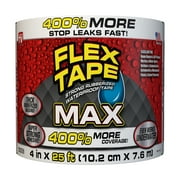 Flex Tape Max Strong Rubberized Waterproof Tape, White, 4 Inches x 25 Feet