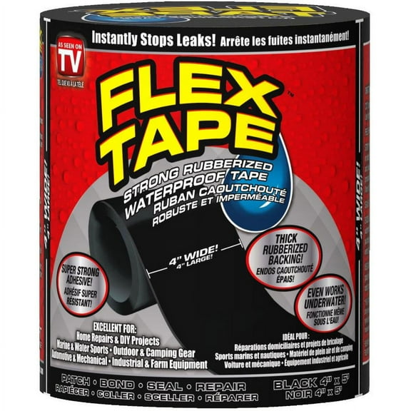 Flex Tape Rubberized Waterproof Tape, 4 inches x 5 feet, Black