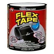 Flex Tape Strong Rubberized Waterproof Tape, 4 Inches x 5 Feet, Black