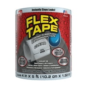 Flex Tape Strong Rubberized Waterproof Tape, 4 inches x 5 feet, Clear