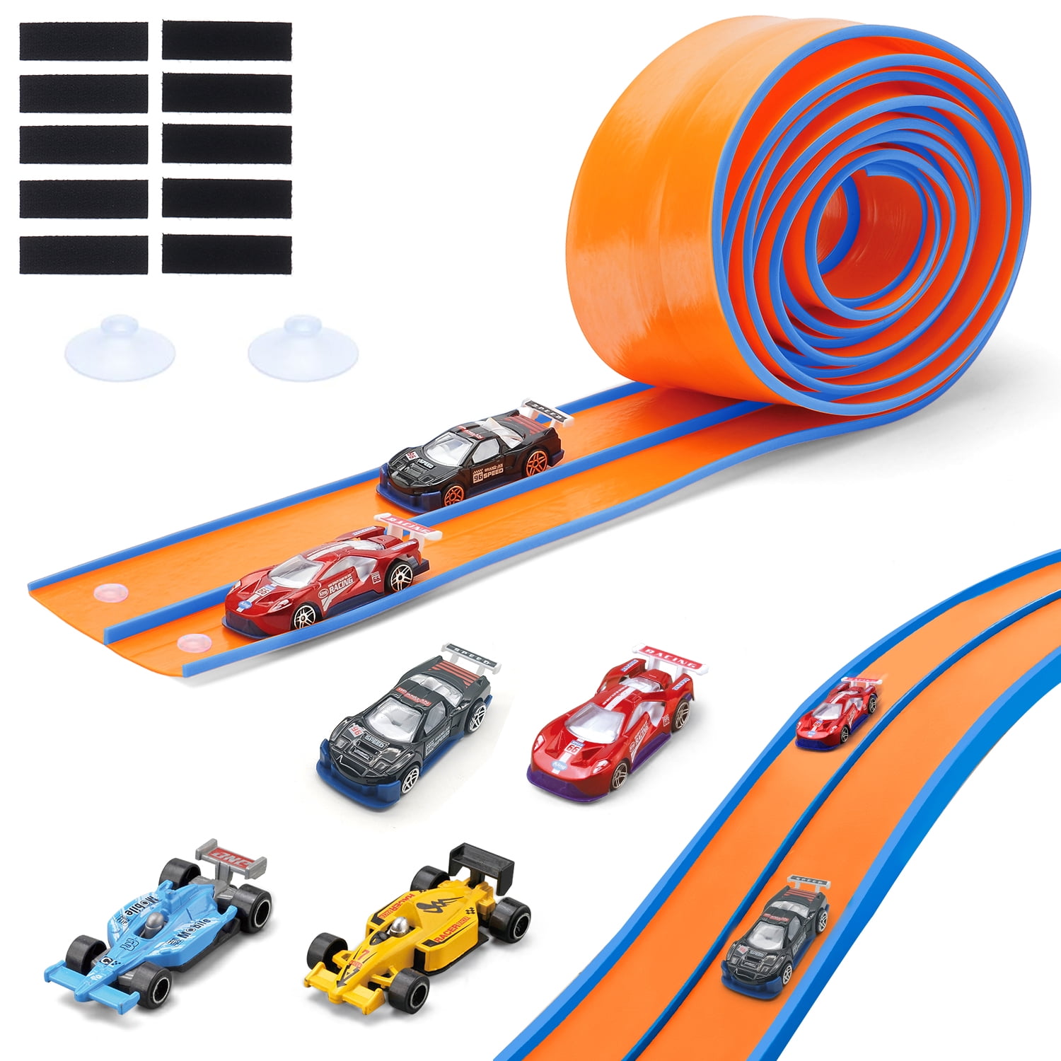 fistone, Flexible Race Track for Kids, 15ft Roll, Blue - Walmart.com