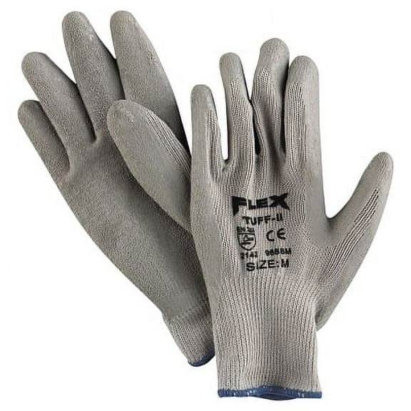 Flex Tuff Latex Dipped Gloves, Large, Blue/White | Bundle of 2 Dozen