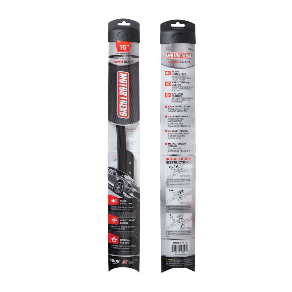 FlexBlade Premium Beam Wiper Blade – 50% Longer Life, High-Grade Natural Rubber, 45 Degree Precision Cut (16 inch) - 1 Piece
