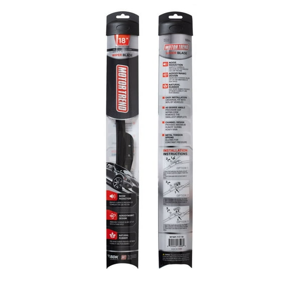 Motor Trend FlexBlade Premium Wiper Blade – Advanced Beam Blade Design 50% Longer Life for Crystal Clear, Spotless, Streak-Free Windshields (18 Inches (1 Piece))