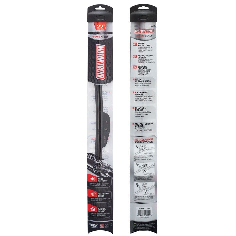 FlexBlade Premium Beam Wiper Blade 50% Longer Life, High-Grade Natural Rubber, 45 Degree Precision Cut (22 inch) - 1 Piece