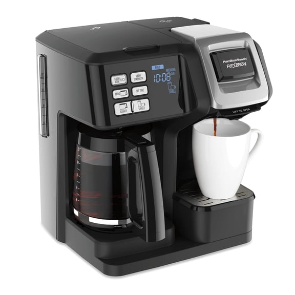 FlexBrew Trio 2-Way Coffee Maker, Compatible with K-Cup Pods or Grounds, Combo, Single Serve & Full 12c Pot, Black