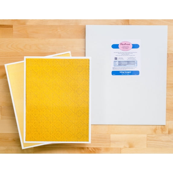 FlexFrost Edible Fabric Sheets(vanilla) - 8.5" x 11" - Gold -10 sheets